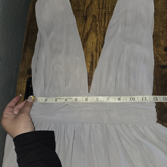 Lulu's Gray Maxi Dress with Slit - Picture 7 of 7